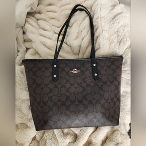 Brown Coach Shoulder Tote